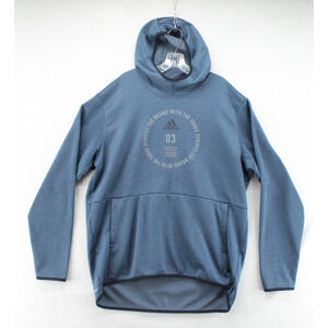 Adidas Team Issue Badge of Sports Hoodie Men's XL Blue Athleisure Stretch Pocket